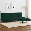 Bowery Hill Contemporary 2 Piece Sofa Set in Dark Green Velvet