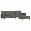 Bowery Hill Contemporary 2-Seater Sofa Bed in Dark Grey Polyester Fabric
