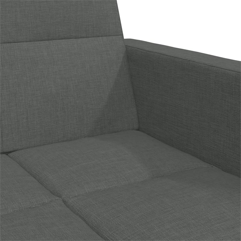 Bowery Hill Contemporary 2-Seater Sofa Bed in Dark Grey Polyester Fabric