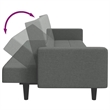 Bowery Hill Contemporary 2-Seater Sofa Bed in Dark Grey Polyester