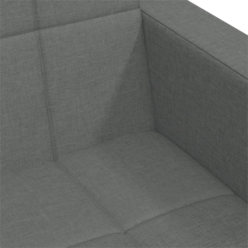 Bowery Hill Contemporary 2-Seater Sofa Bed in Dark Grey Polyester