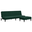Bowery Hill Contemporary 2-Seater Foldable Sofa Bed in Dark Green Velvet