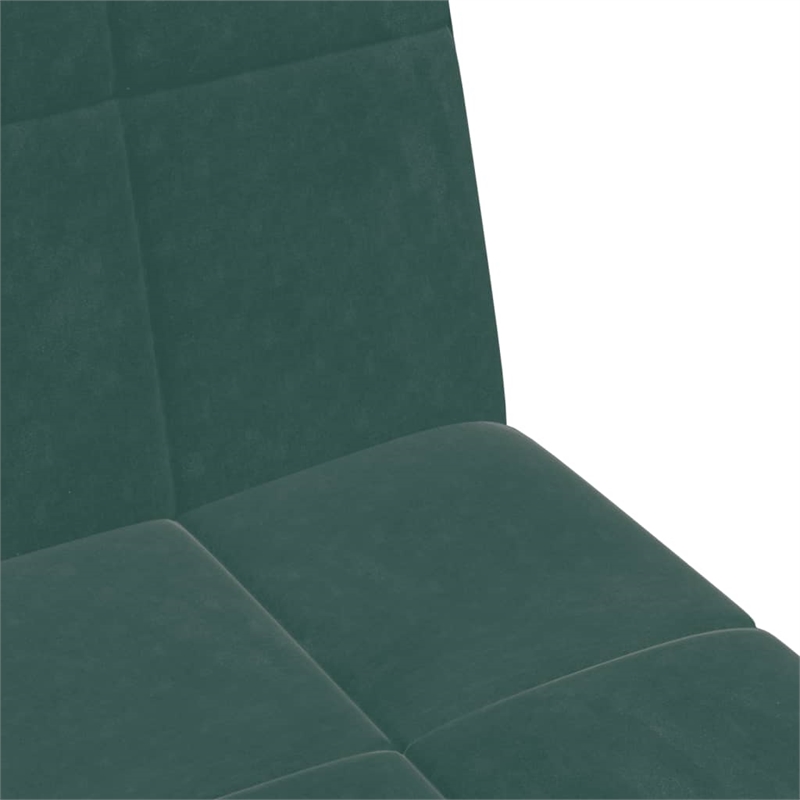 Bowery Hill Contemporary 2-Seater Foldable Sofa Bed in Dark Green Velvet