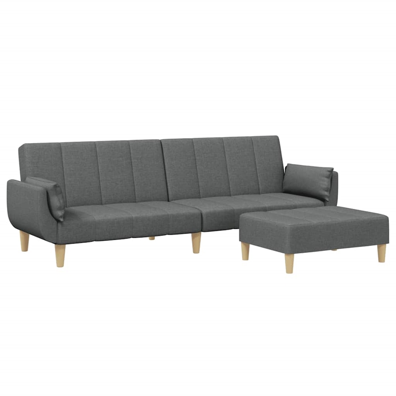 Bowery Hill Contemporary Polyester Sleeper Sofa Bed in Dark Gray