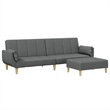 Bowery Hill Contemporary Polyester Sleeper Sofa Bed in Dark Gray