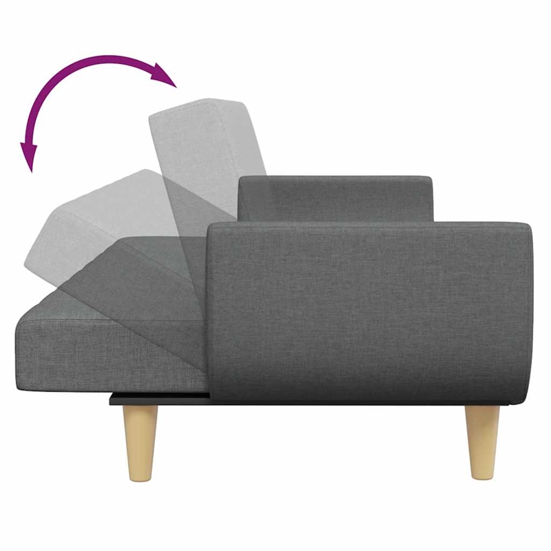 Bowery Hill Contemporary Polyester Sleeper Sofa Bed in Dark Gray