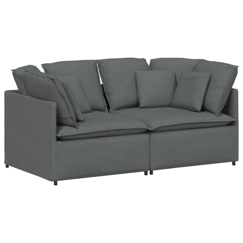 Bowery Hill Contemporary Modular Sofa in Dark Gray Finish Fabric