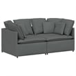 Bowery Hill Contemporary Modular Sofa in Dark Gray Finish Fabric