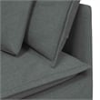 Bowery Hill Contemporary Modular Sofa in Dark Gray Finish Fabric