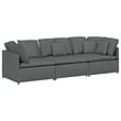 Bowery Hill Oversized Modular Sofa in Dark Grey Fabric Upholstery