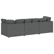 Bowery Hill Oversized Modular Sofa in Dark Grey Fabric Upholstery
