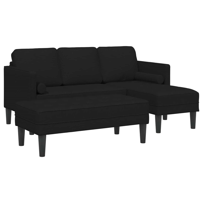 Bowery Hill Modern / Contemporary 2 Pcs Sofa Set in Black Fabric
