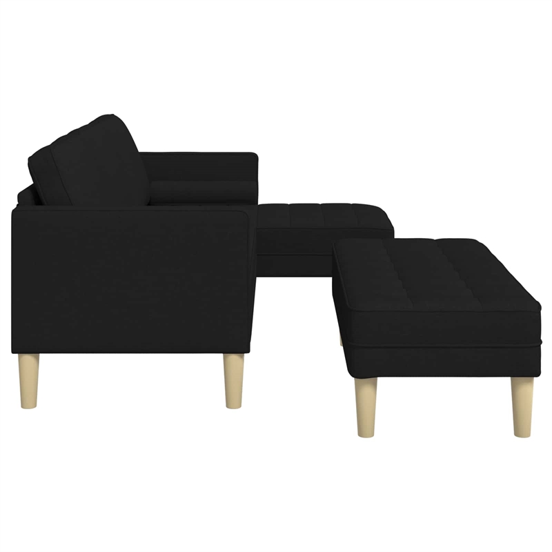 Bowery Hill Modern / Contemporary 2 Pcs Sofa Set in Black Fabric