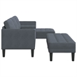 Bowery Hill Contemporary 2 Pcs Sofa Set in Dark Gray Finish Velvet