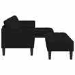 Bowery Hill Contemporary Velvet 2 Pcs Sofa Set in Black Finish