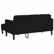 Bowery Hill Contemporary Velvet 2 Pcs Sofa Set in Black Finish