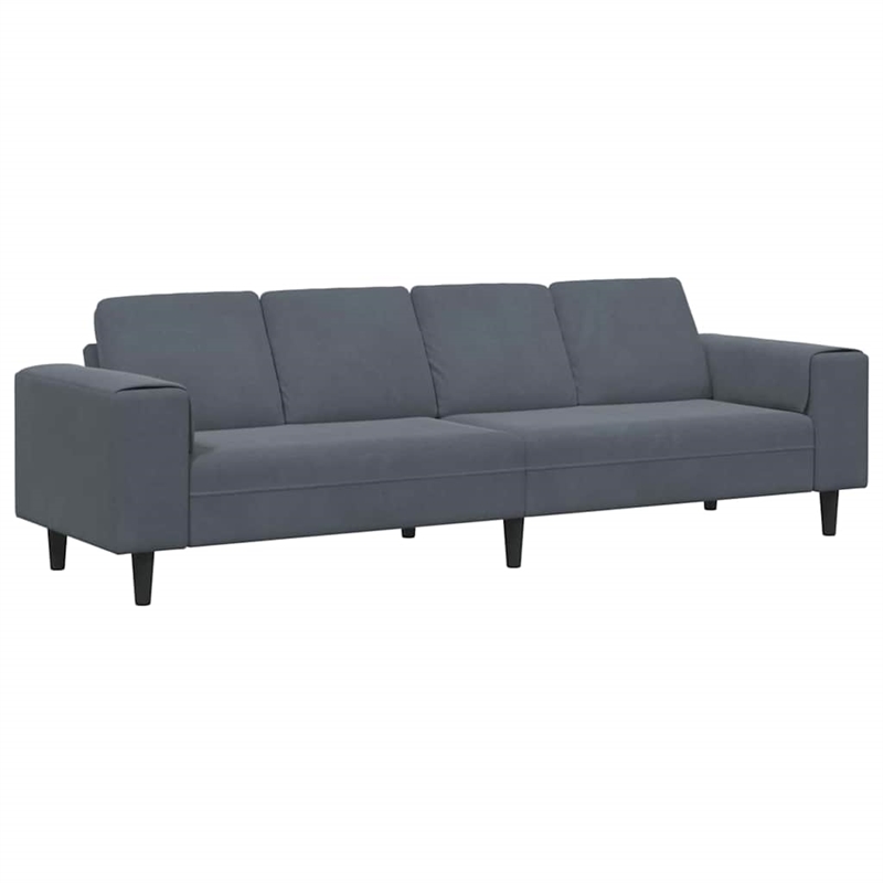 Bowery Hill Contemporary Sofa Set in Dark Gray Finish Velvet