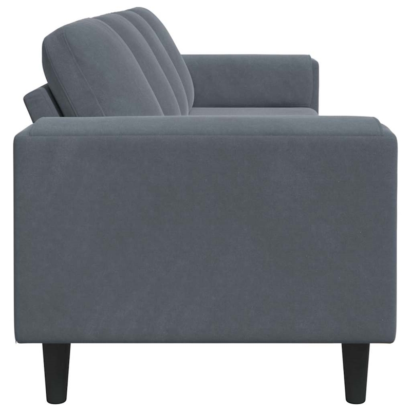 Bowery Hill Contemporary Sofa Set in Dark Gray Finish Velvet