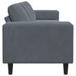 Bowery Hill Contemporary Sofa Set in Dark Gray Finish Velvet