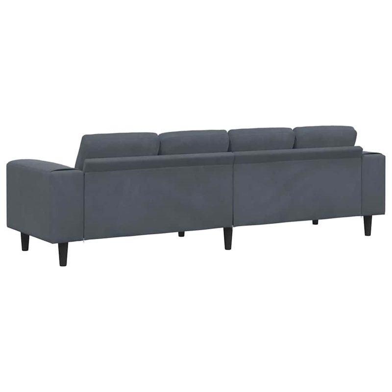 Bowery Hill Contemporary Sofa Set in Dark Gray Finish Velvet