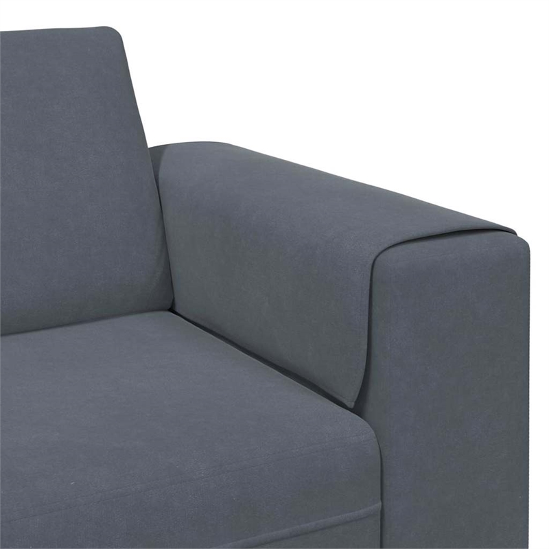 Bowery Hill Contemporary Sofa Set in Dark Gray Finish Velvet
