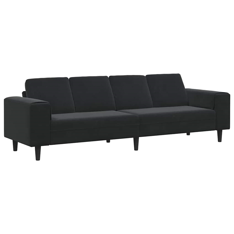 Bowery Hill Modern / Contemporary Sofa Set in Black Finish Velvet
