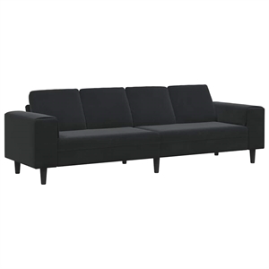 Bowery Hill Modern / Contemporary Sofa Set in Black Finish Velvet