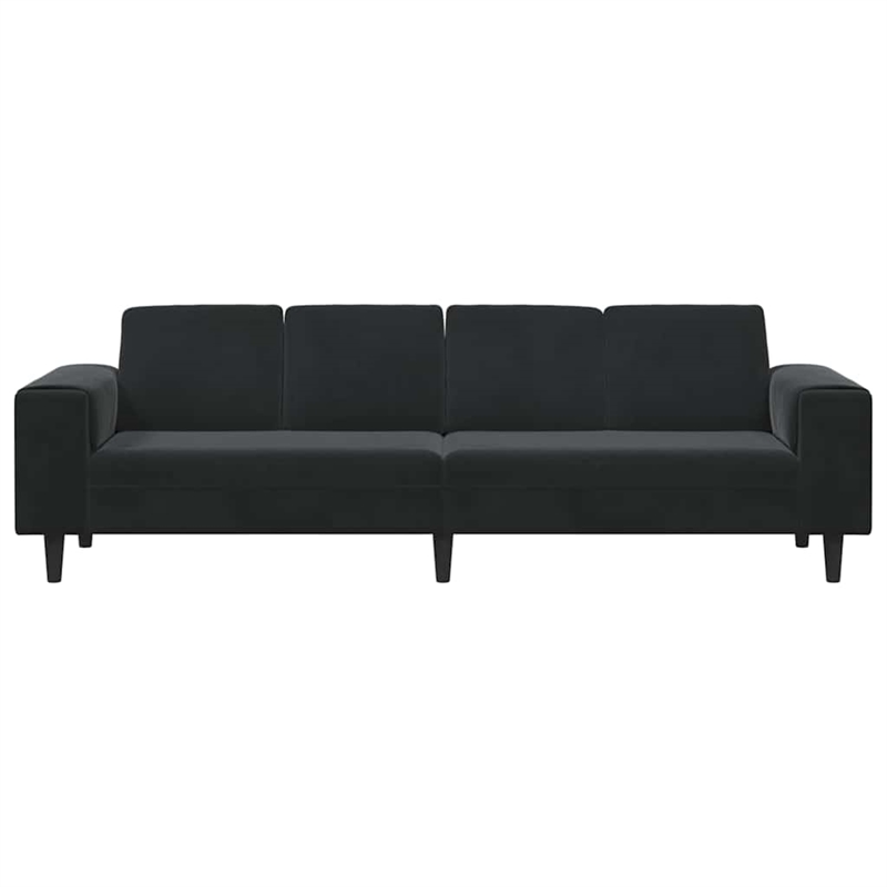 Bowery Hill Modern / Contemporary Sofa Set in Black Finish Velvet