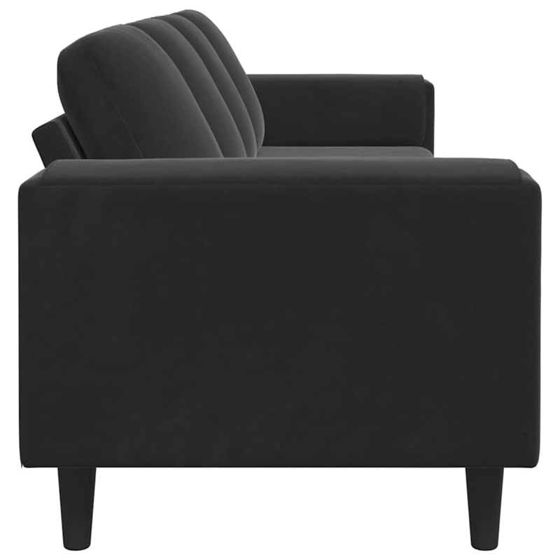 Bowery Hill Modern / Contemporary Sofa Set in Black Finish Velvet