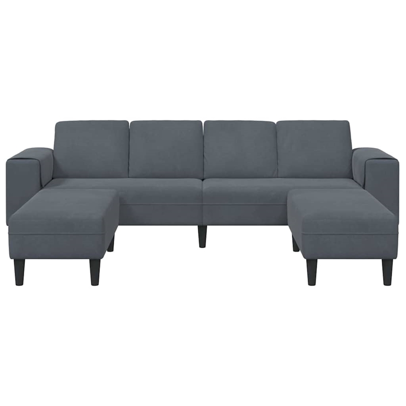 Bowery Hill Contemporary Sofa Set in Dark Gray Finish Velvet