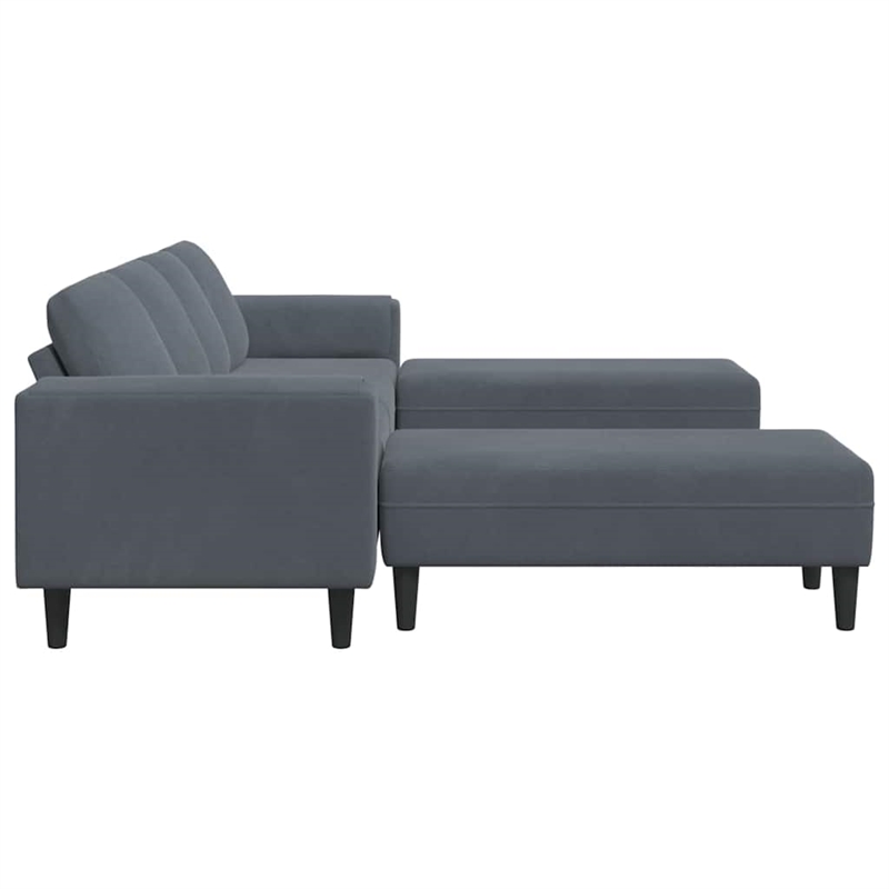 Bowery Hill Contemporary Sofa Set in Dark Gray Finish Velvet
