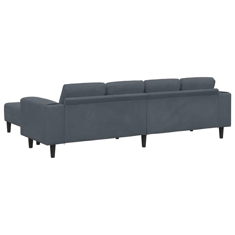 Bowery Hill Contemporary Sofa Set in Dark Gray Finish Velvet