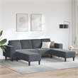 Bowery Hill Contemporary Sofa Set in Dark Gray Finish Velvet
