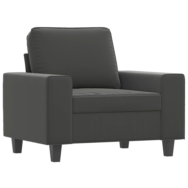 Bowery Hill Single Sofa Chair in Dark Gray Microfiber Fabric