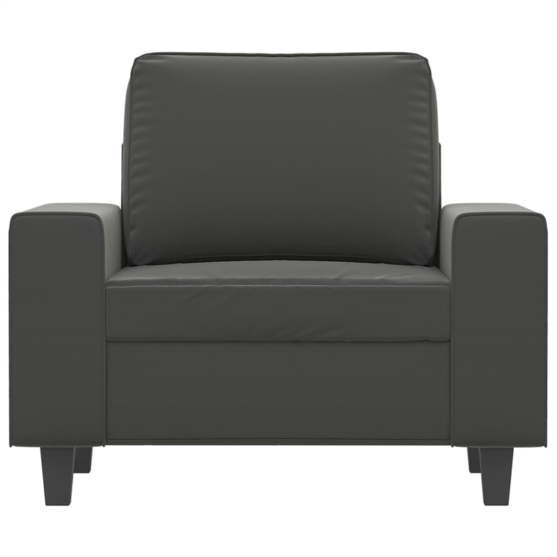 Bowery Hill Single Sofa Chair in Dark Gray Microfiber Fabric
