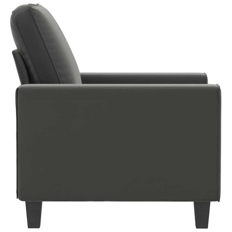 Bowery Hill Single Sofa Chair in Dark Gray Microfiber Fabric