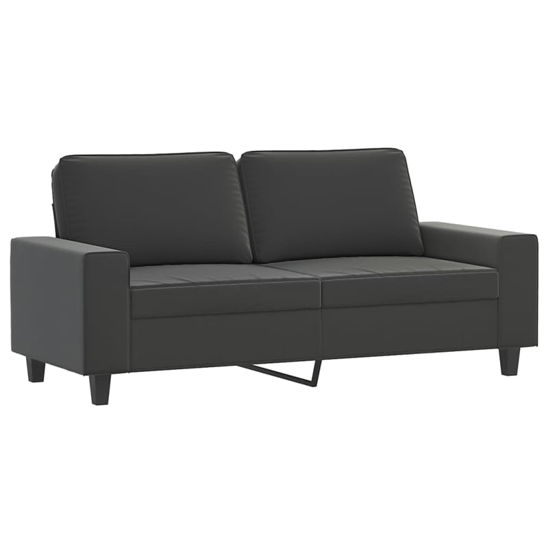 Bowery Hill Contemporary 2-Seater Sofa in Dark Grey Microfiber