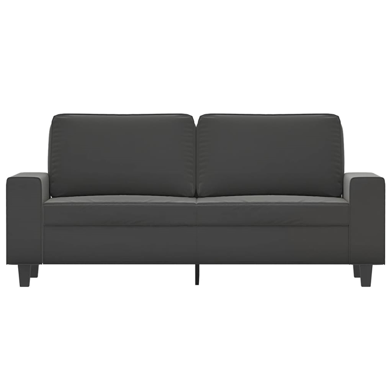 Bowery Hill Contemporary 2-Seater Sofa in Dark Grey Microfiber