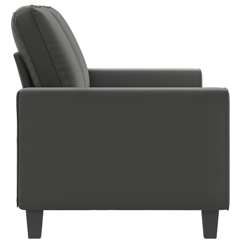 Bowery Hill Contemporary 2-Seater Sofa in Dark Grey Microfiber