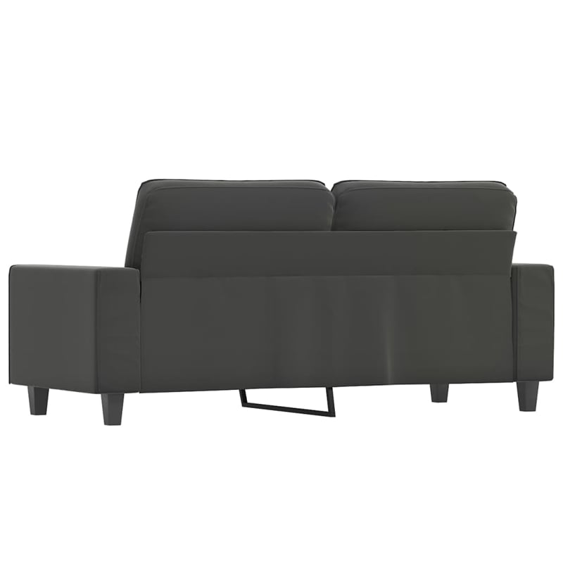 Bowery Hill Contemporary 2-Seater Sofa in Dark Grey Microfiber