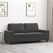 Bowery Hill Contemporary 2-Seater Sofa in Dark Grey Microfiber