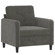 Bowery Hill Contemporary Single Sofa Chair in Dark Grey Polyester Velvet