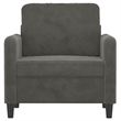 Bowery Hill Contemporary Single Sofa Chair in Dark Grey Polyester Velvet