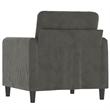 Bowery Hill Contemporary Single Sofa Chair in Dark Grey Polyester Velvet