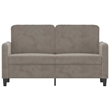 Bowery Hill Contemporary Metal 2-Seater Sofa in Light Grey Polyester