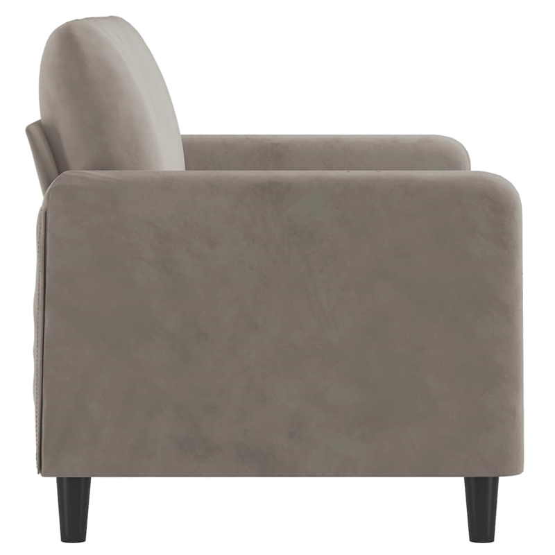 Bowery Hill Contemporary Metal 2-Seater Sofa in Light Grey Polyester