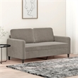 Bowery Hill Metal 2-Seater Sofa in Light Gray Polyester Velvet