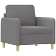 Bowery Hill Contemporary Single Sofa Chair in Light Grey Fabric