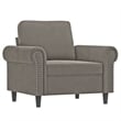 Bowery Hill Single Sofa Chair in Light Gray Polyester Velvet Plywood