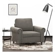 Bowery Hill Single Sofa Chair in Light Gray Polyester Velvet Plywood